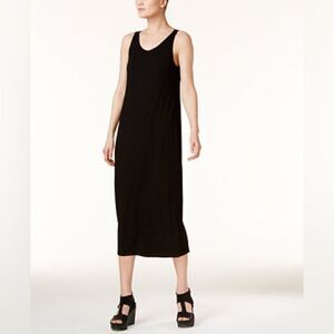 Eileen Fisher Stretch Silk Scoop-Neck Midi Dress